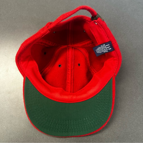 Vibrant Red Vintage GAP 80% Wool Women’s Adjustable Hat Made in USA - Picture 11 of 16